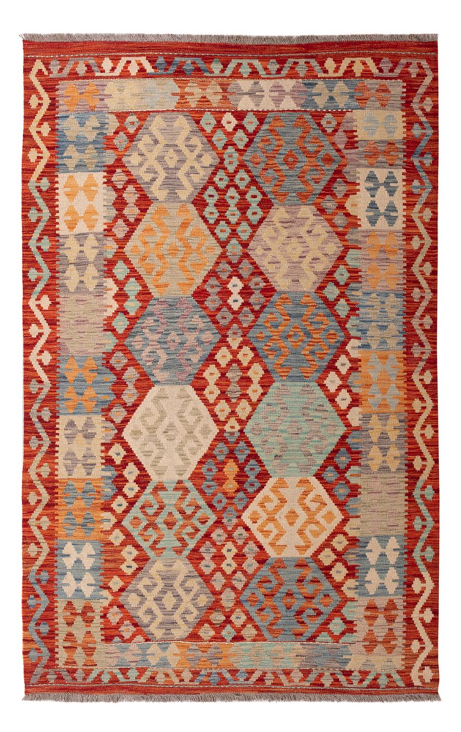 Kelim Carpet - Splash - 201 x 127 cm - flerfärgad