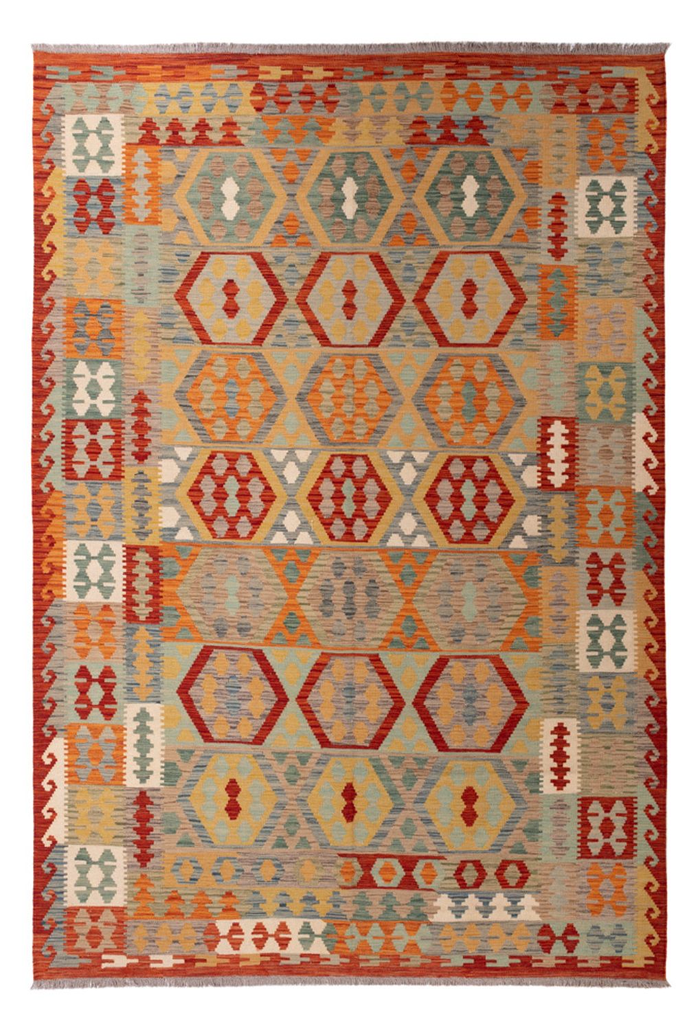 Kelim Carpet - Splash - 294 x 202 cm - flerfärgad