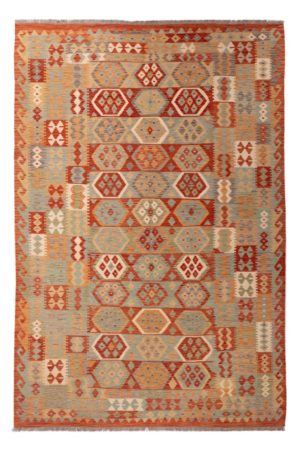 Kelim Carpet - Splash - 306 x 203 cm - flerfärgad