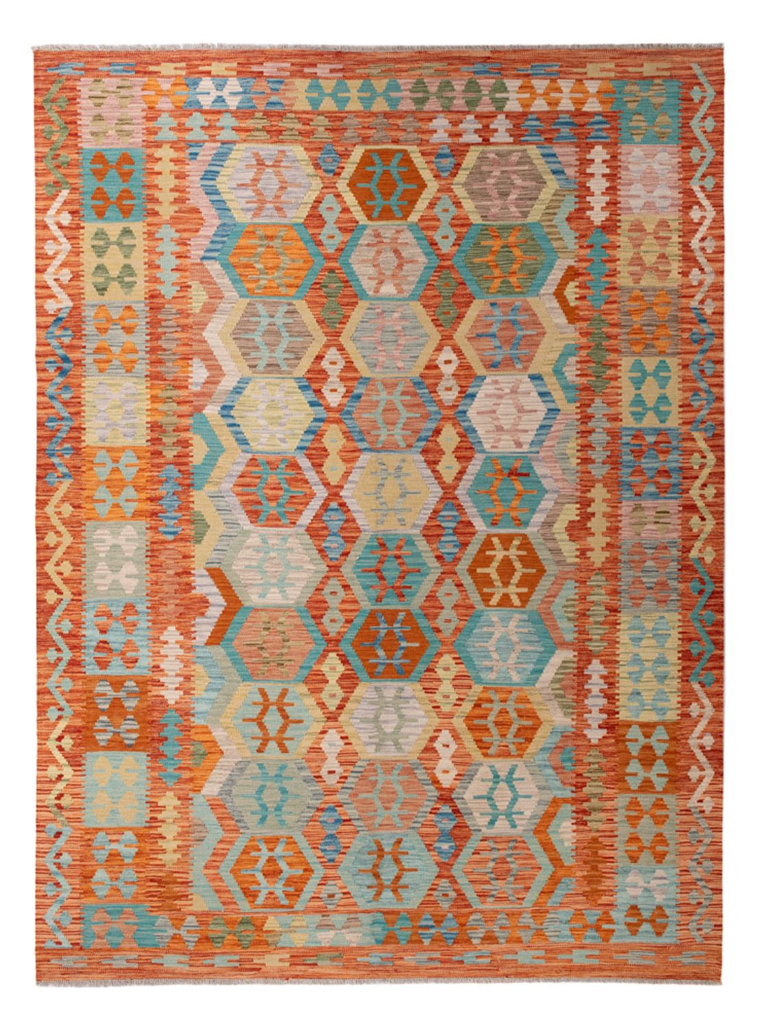 Kelim Carpet - Splash - 294 x 210 cm - flerfärgad