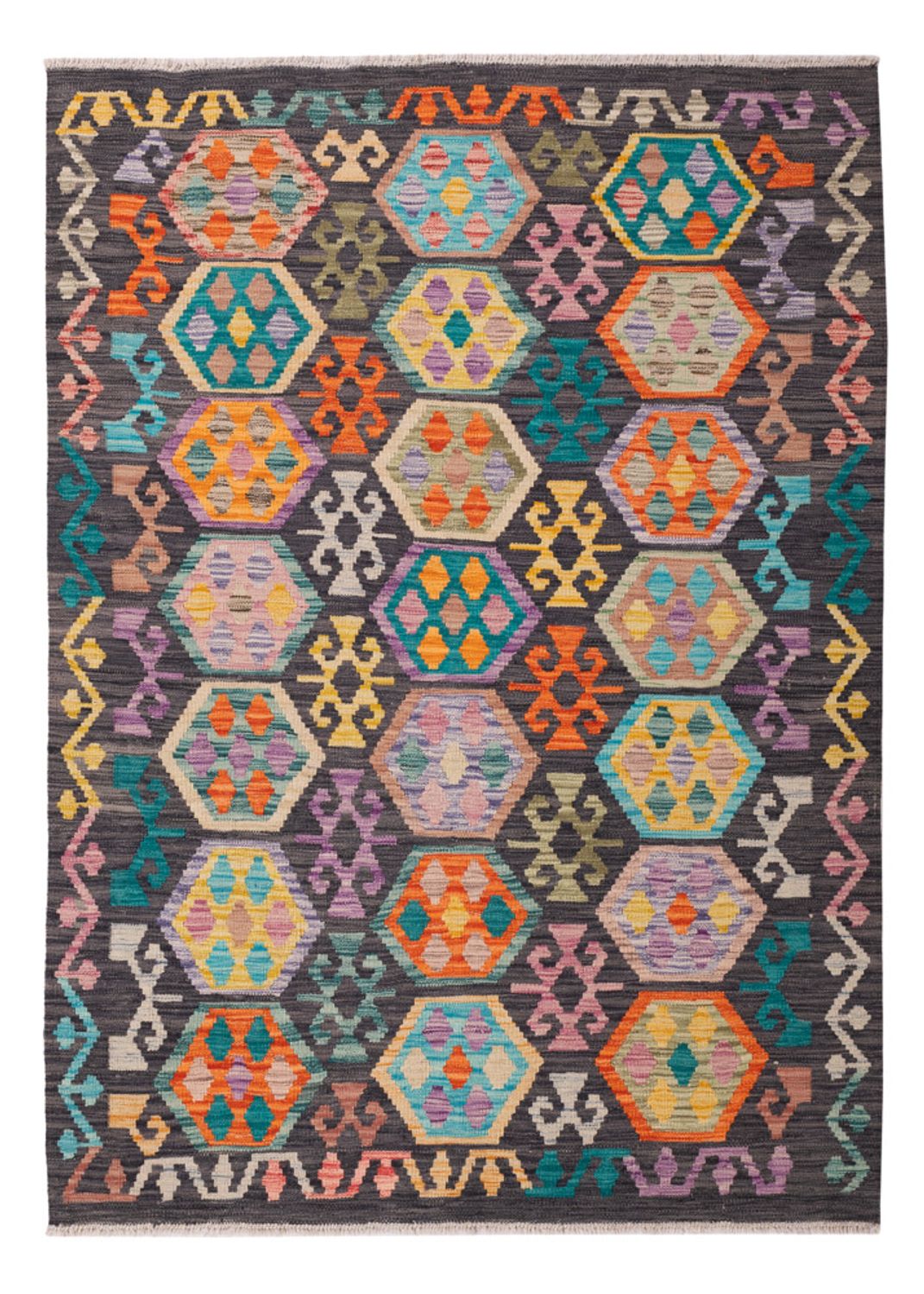 Kelim Carpet - Splash - 180 x 127 cm - flerfärgad