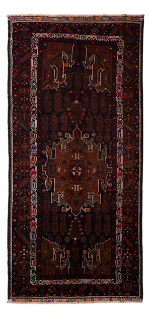 Runner Baluch-matta - 222 x 103 cm - mörkröd