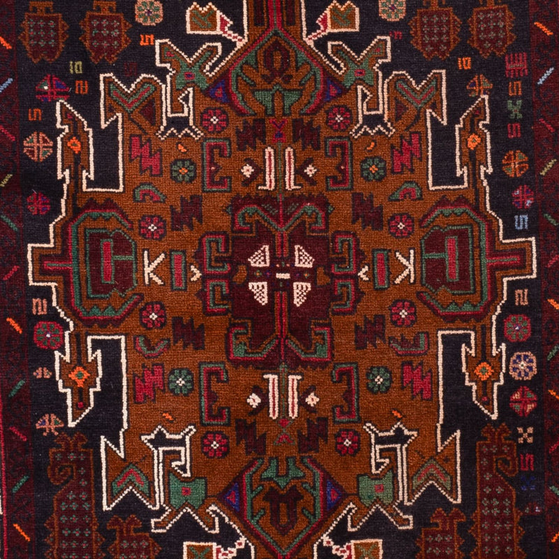 Runner Baluch-matta - 222 x 103 cm - mörkröd