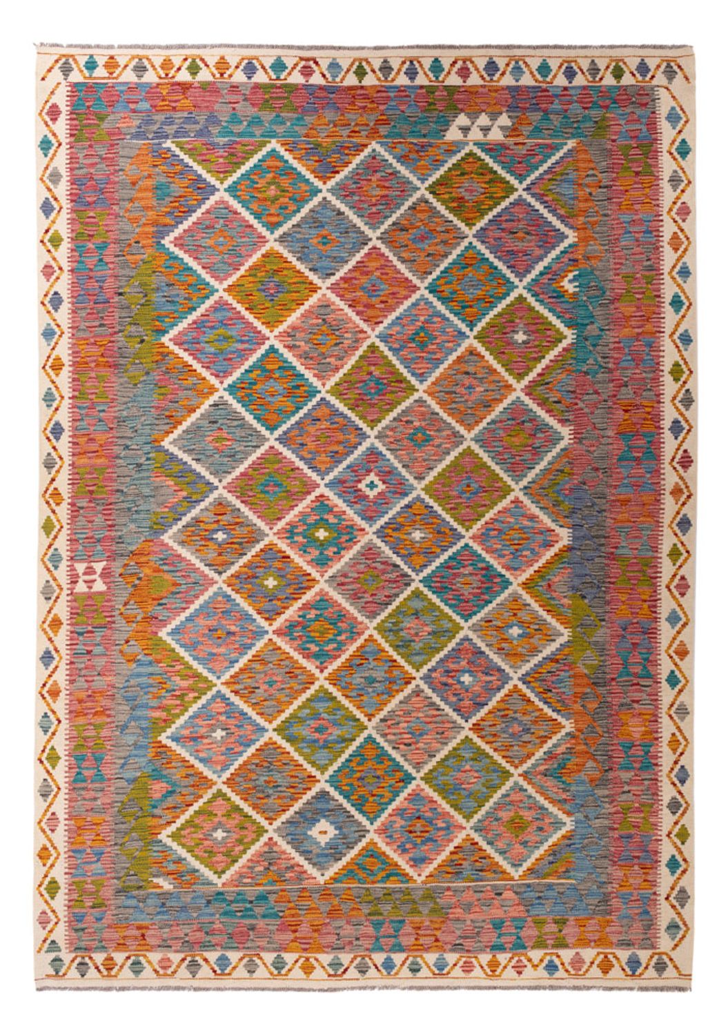 Kelim Carpet - Splash - 290 x 200 cm - flerfärgad