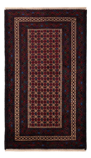 Runner Baluch-matta - 200 x 114 cm - mörkröd