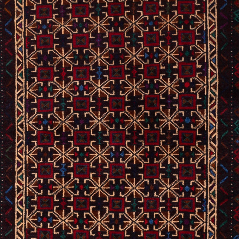 Runner Baluch-matta - 200 x 114 cm - mörkröd