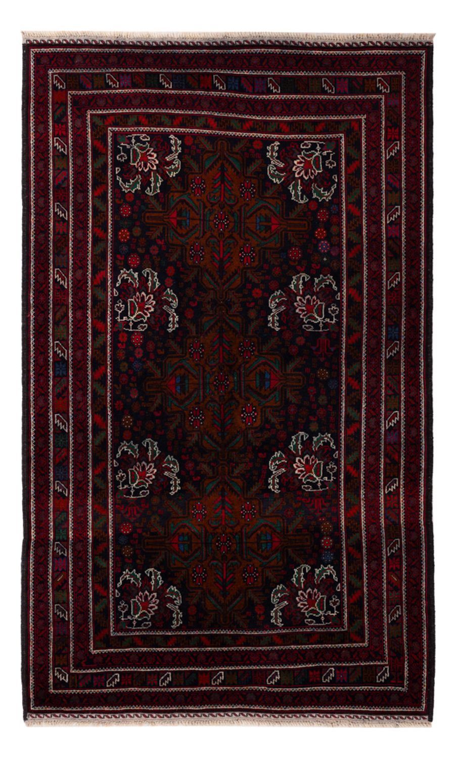 Baluch-matta - 202 x 119 cm - mörkröd
