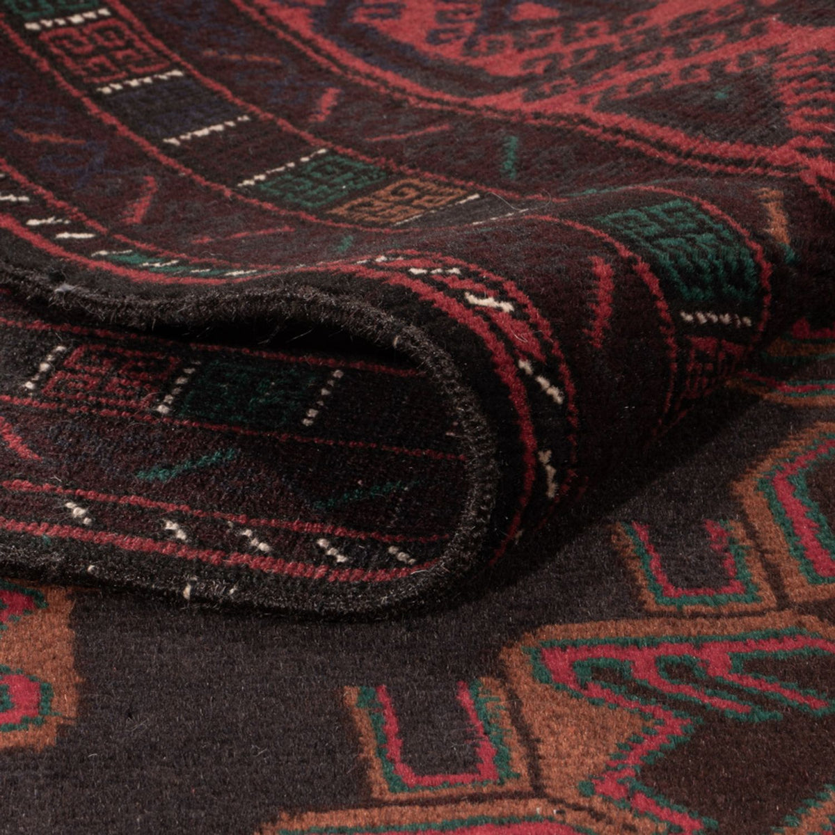 Runner Baluch-matta - 227 x 129 cm - mörkröd