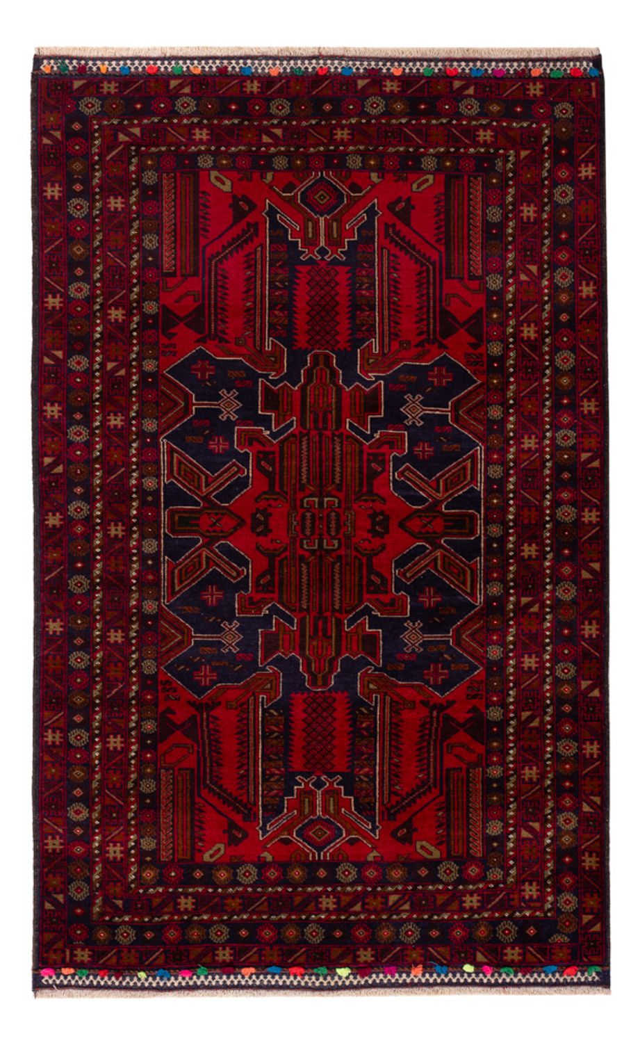 Baluch-matta - 184 x 116 cm - mörkröd
