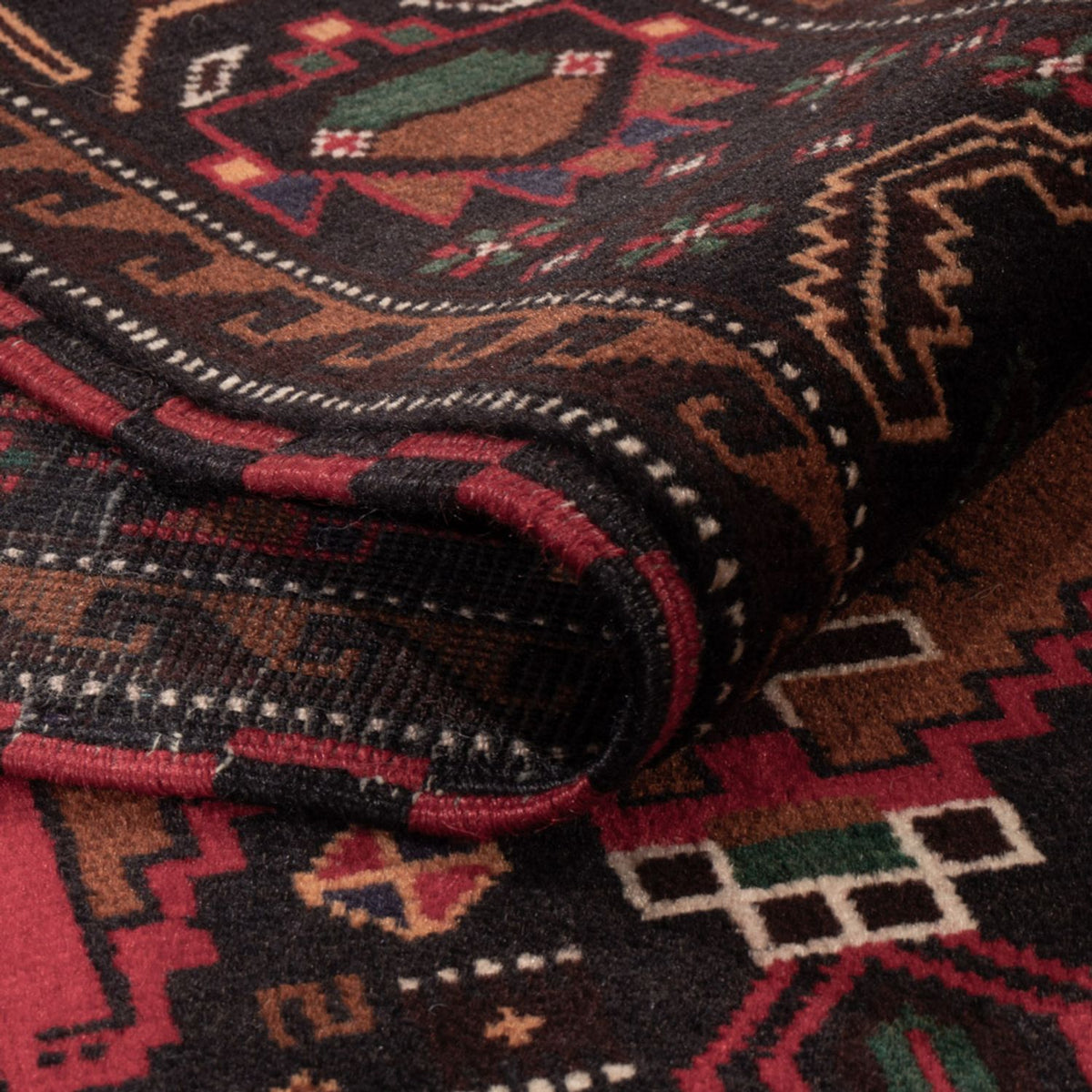 Baluch-matta - 195 x 117 cm - mörkröd