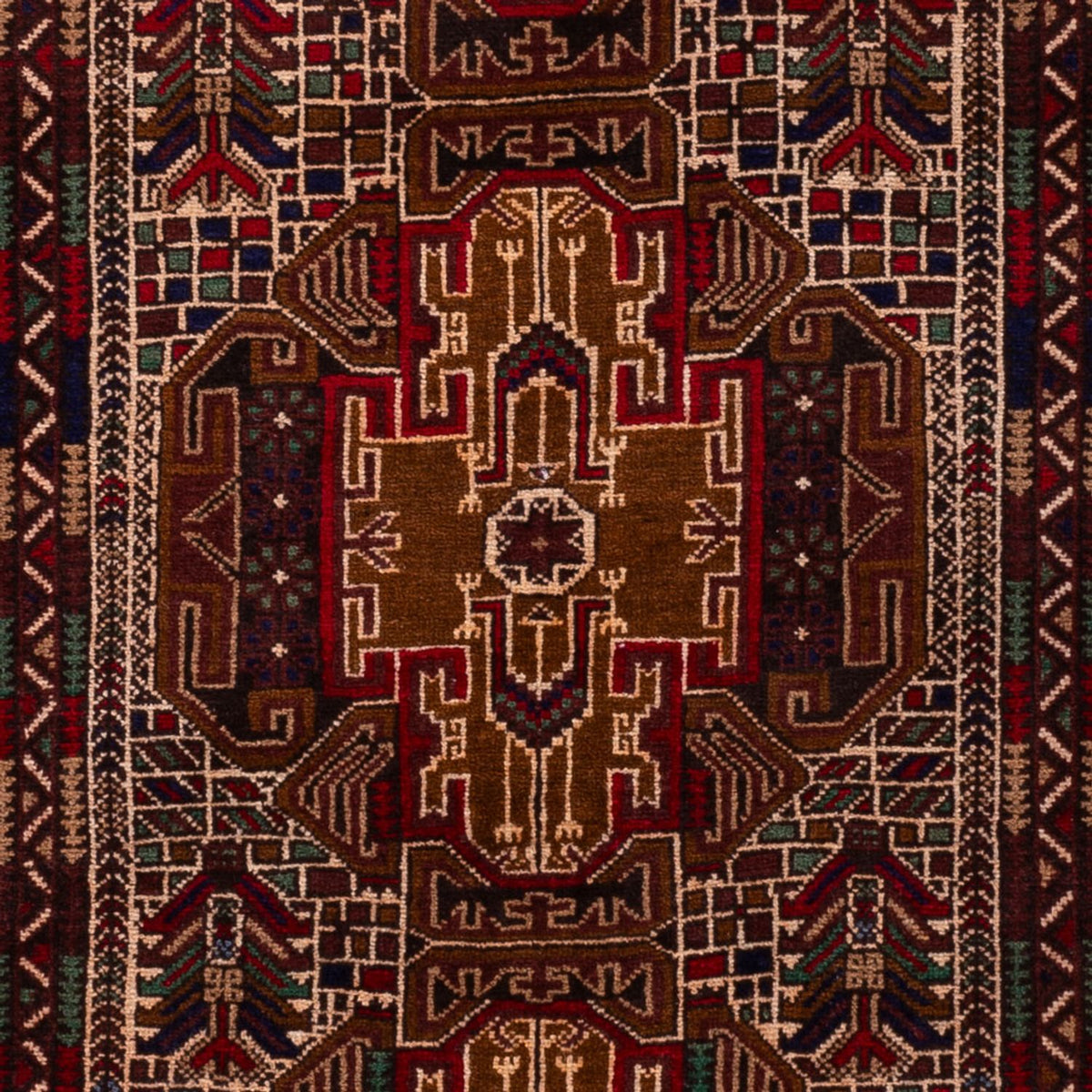 Runner Baluch-matta - 204 x 110 cm - mörk beige