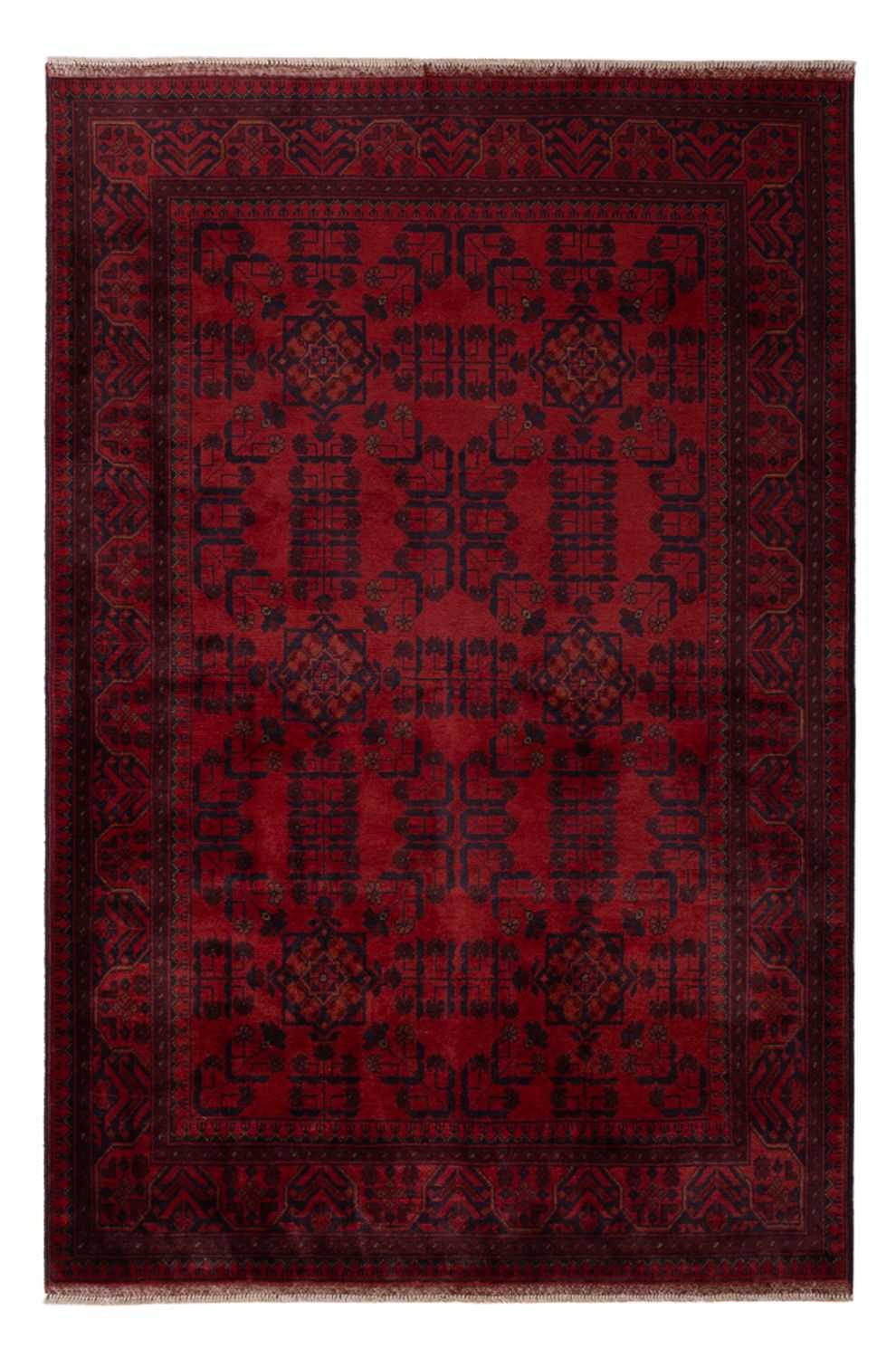 Afghansk matta - Kunduz - 203 x 129 cm - röd