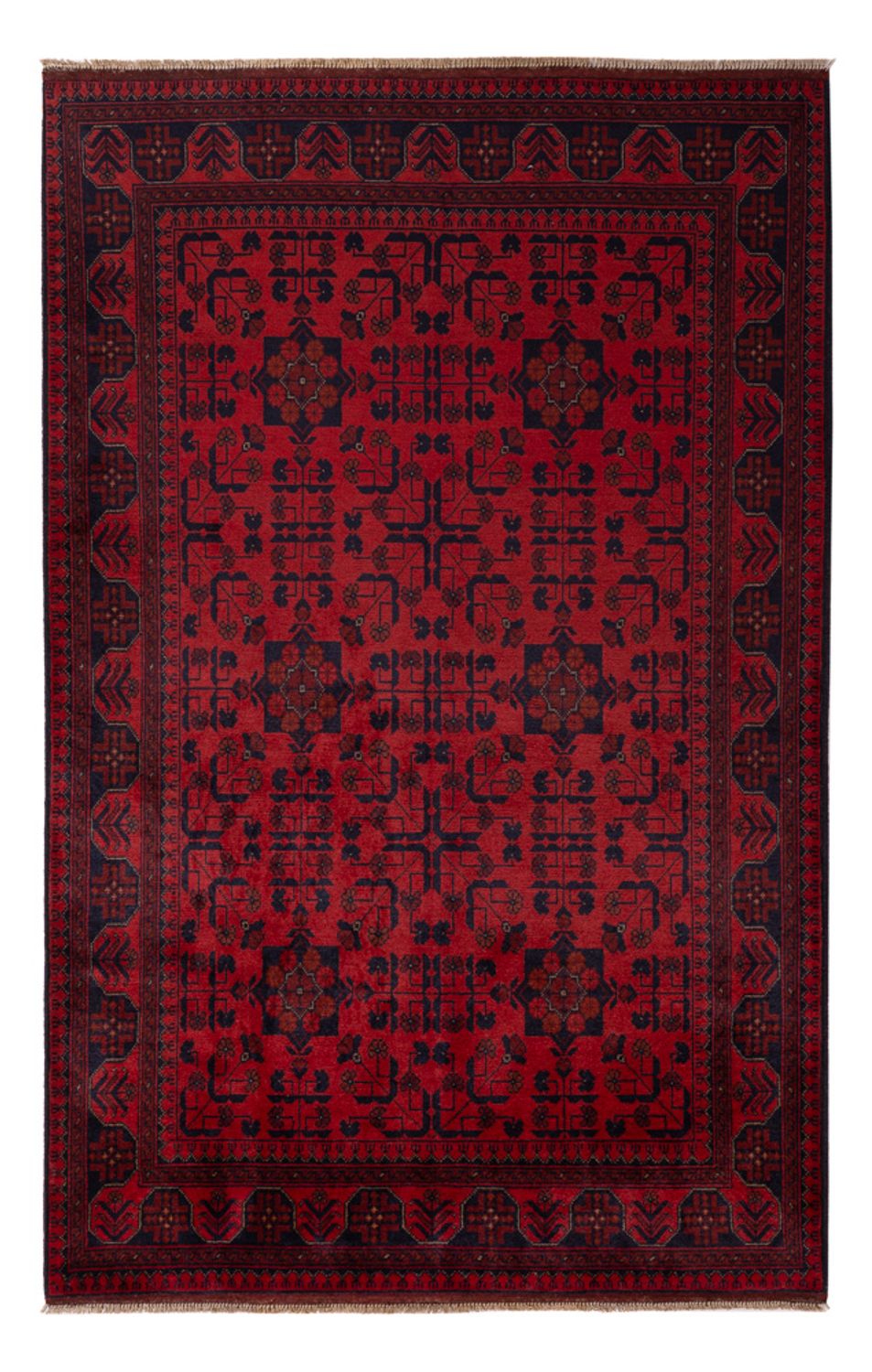 Afghansk matta - Kunduz - 203 x 128 cm - röd