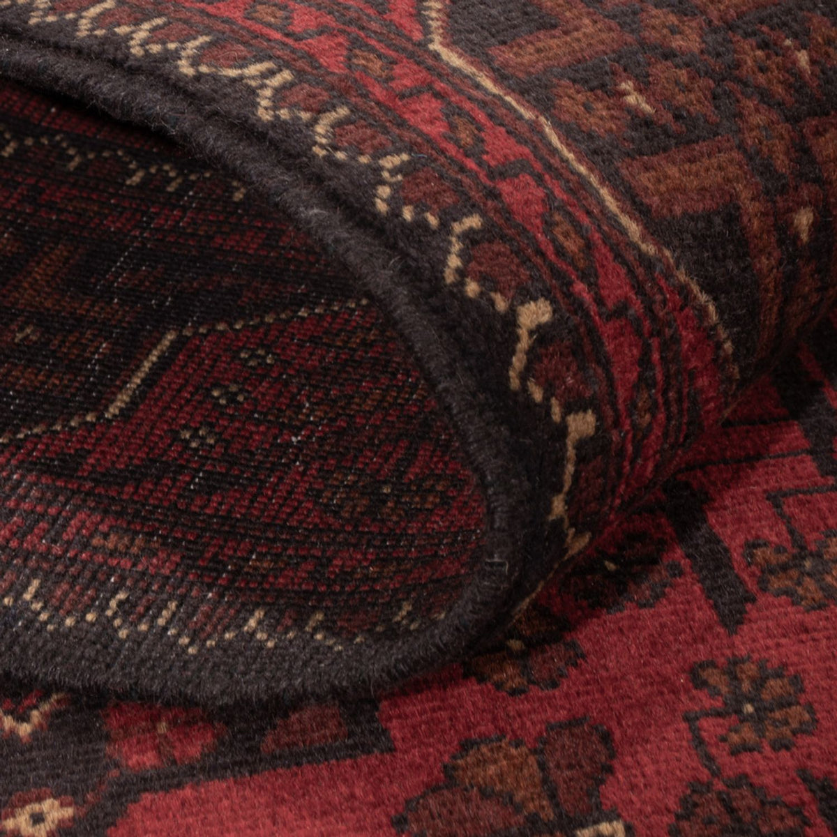 Afghansk matta - Kunduz - 201 x 126 cm - röd