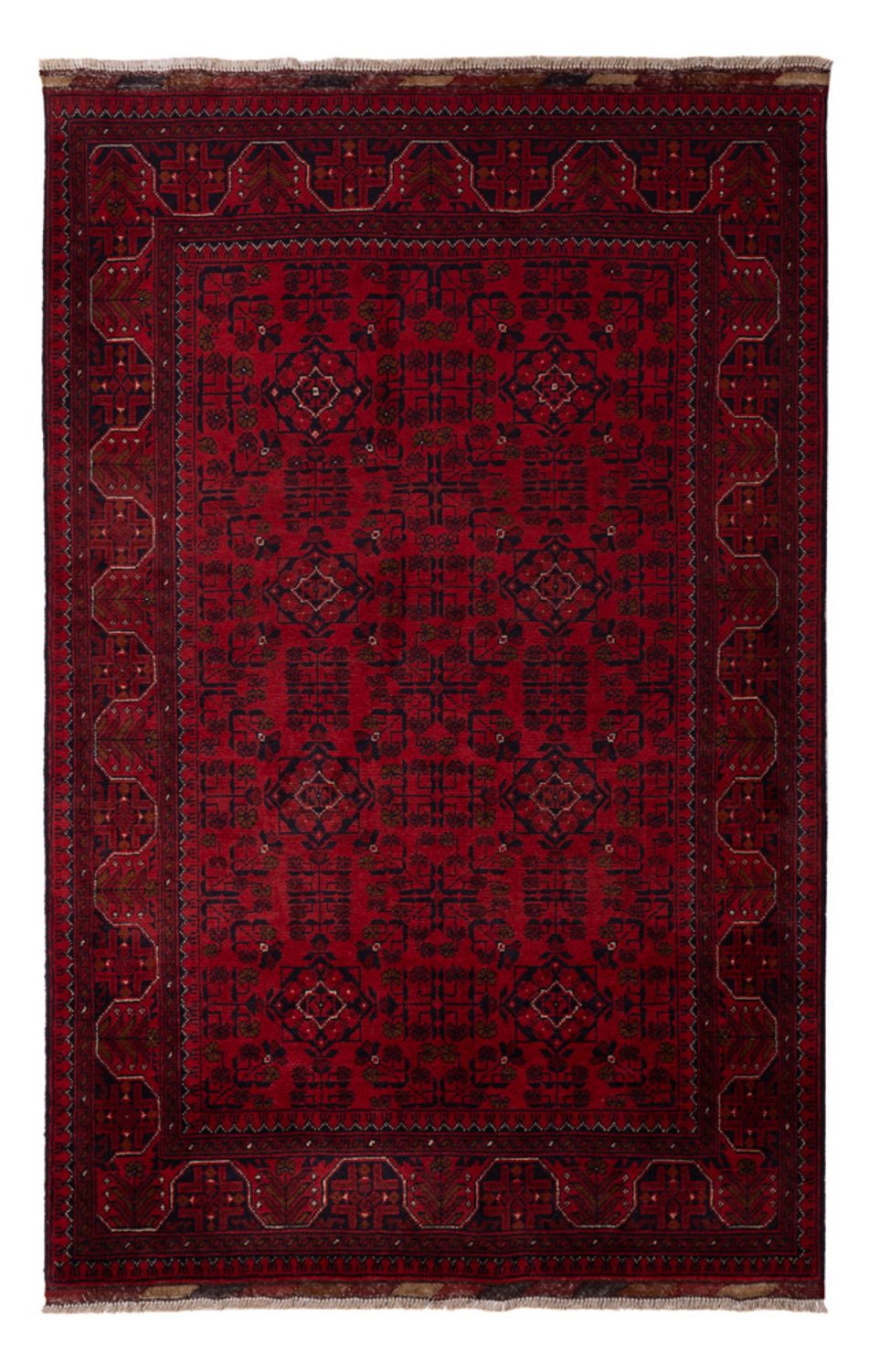 Afghansk matta - Kunduz - 198 x 123 cm - röd
