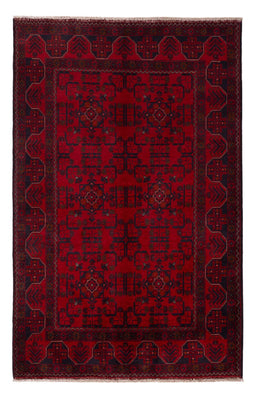 Afghansk matta - Kunduz - 201 x 126 cm - mörkröd