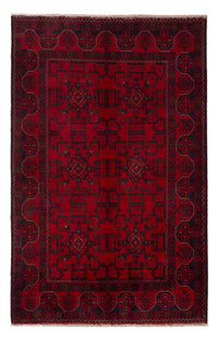 Afghansk matta - Kunduz - 201 x 126 cm - mörkröd
