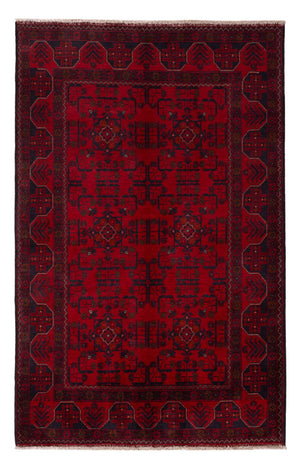 Afghansk matta - Kunduz - 201 x 126 cm - mörkröd
