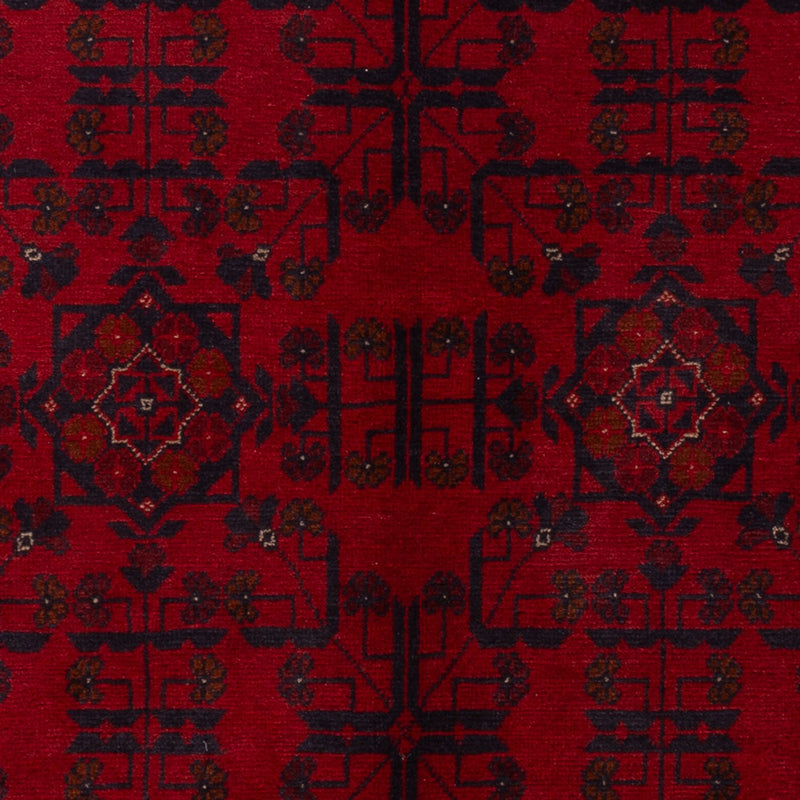Afghansk matta - Kunduz - 201 x 126 cm - mörkröd