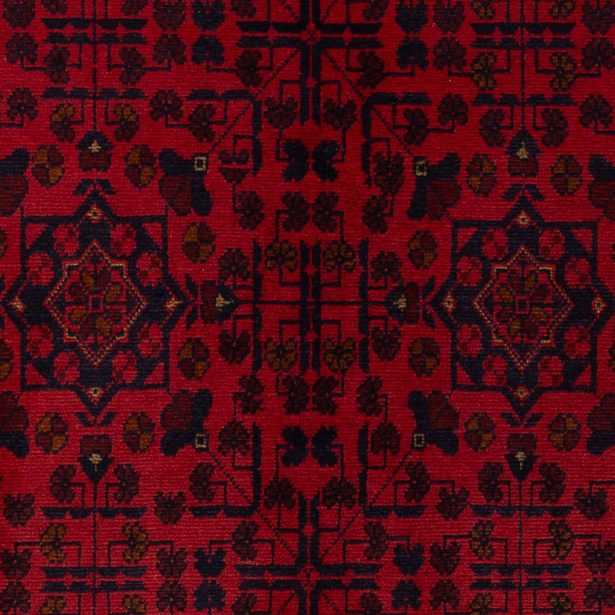 Afghansk matta - Kunduz - 200 x 127 cm - mörkröd