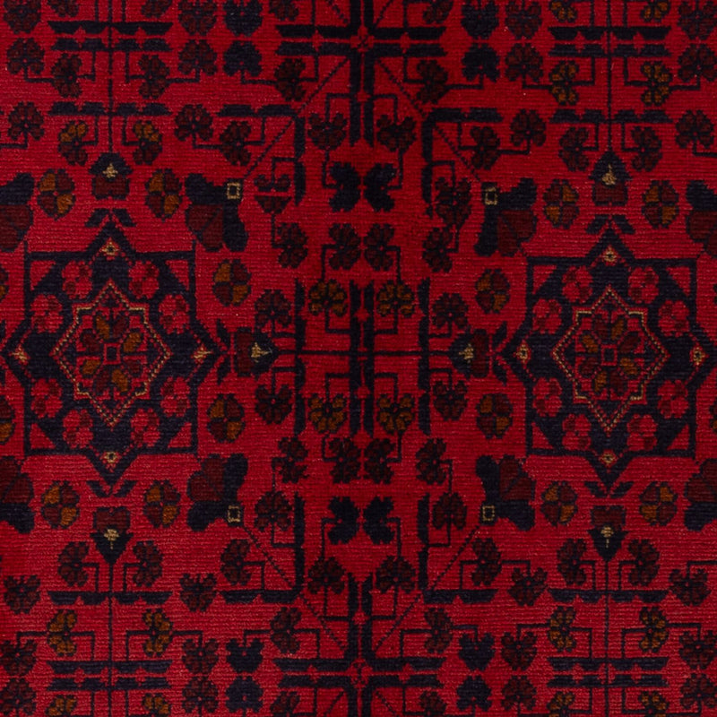 Afghansk matta - Kunduz - 200 x 127 cm - mörkröd