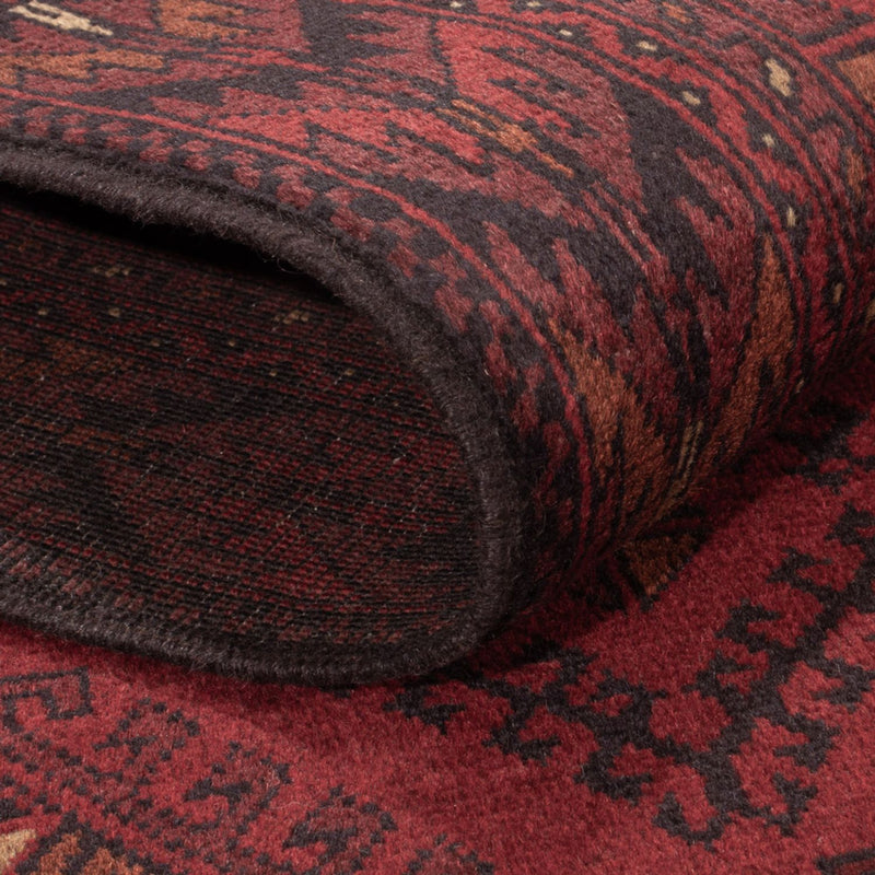 Afghansk matta - Kunduz - 195 x 125 cm - mörkröd