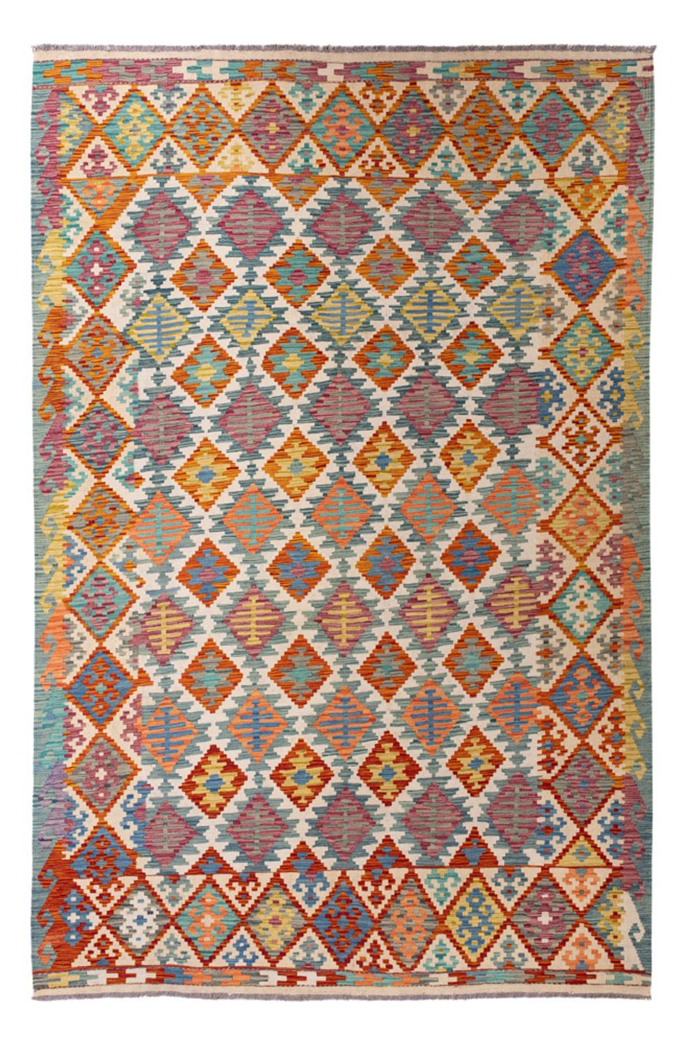 Kelim Carpet - Splash - 298 x 198 cm - flerfärgad