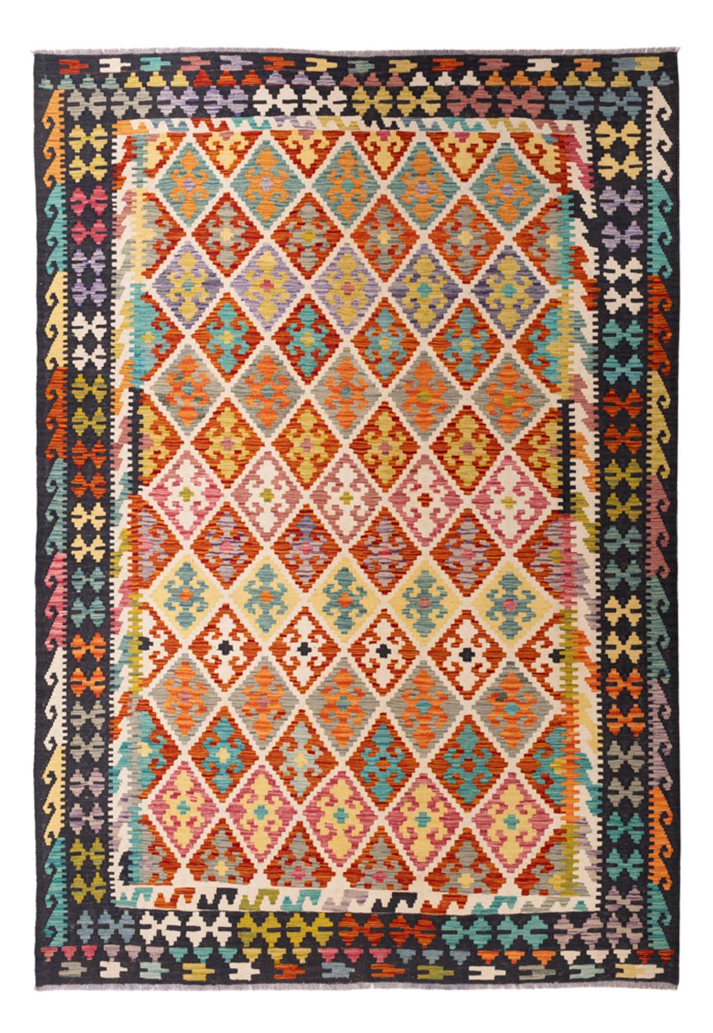 Kelim Carpet - Splash - 295 x 204 cm - flerfärgad