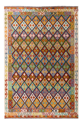Kelim Carpet - Splash - 304 x 207 cm - flerfärgad