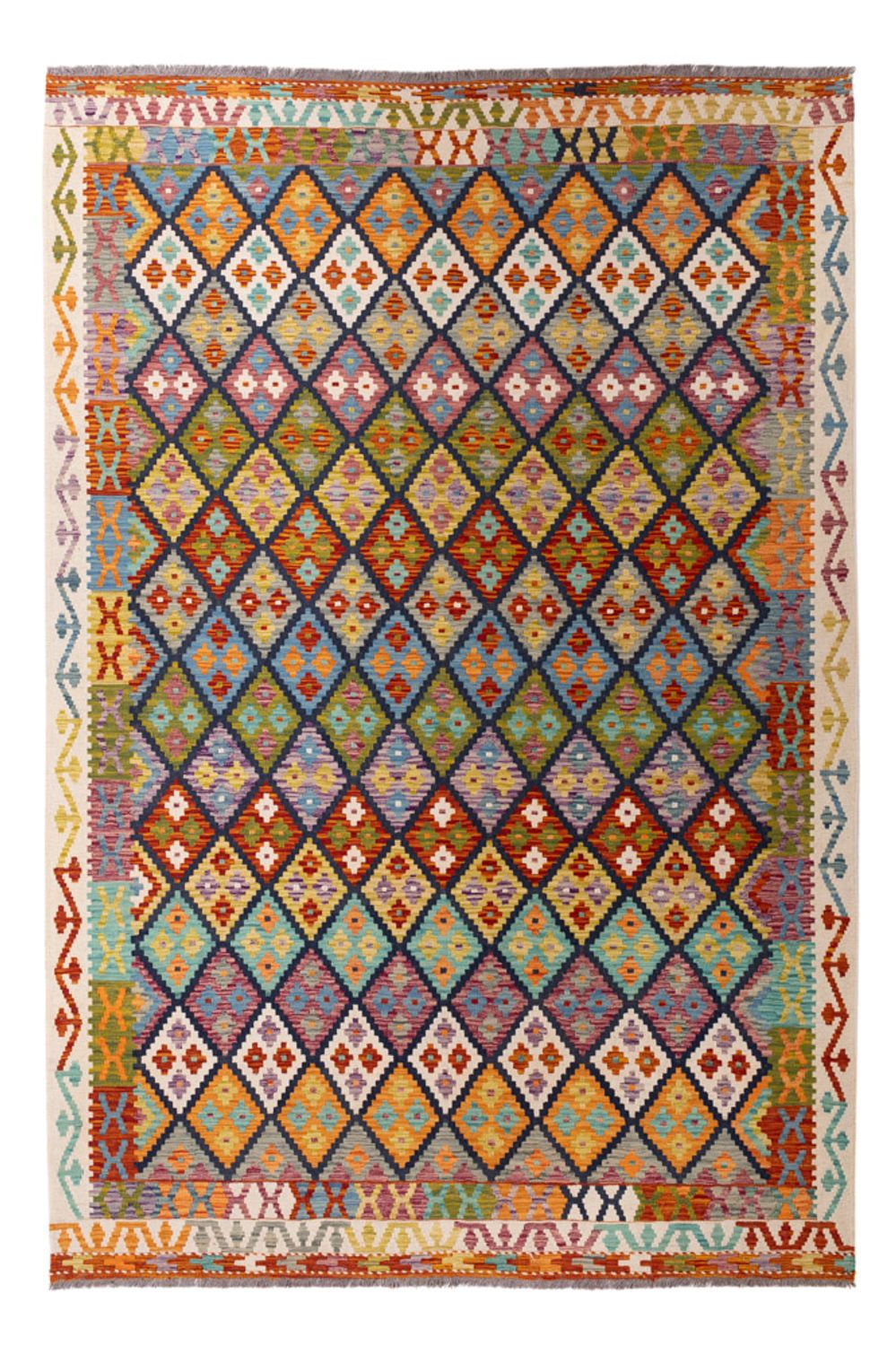 Kelim Carpet - Splash - 304 x 207 cm - flerfärgad