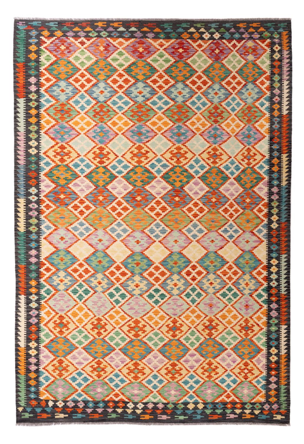 Kelim Carpet - Splash - 306 x 201 cm - flerfärgad