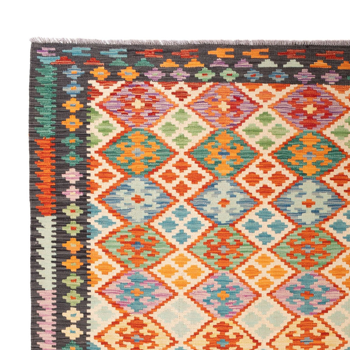 Kelim Carpet - Splash - 306 x 201 cm - flerfärgad