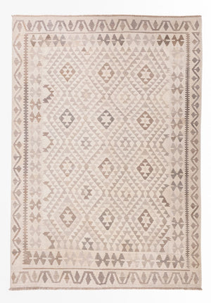 Kelim Carpet - Splash - 286 x 202 cm - ljusgrå