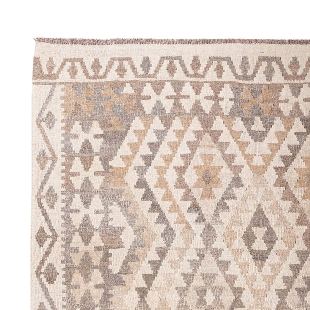 Kelim Carpet - Splash - 291 x 207 cm - ljusgrå