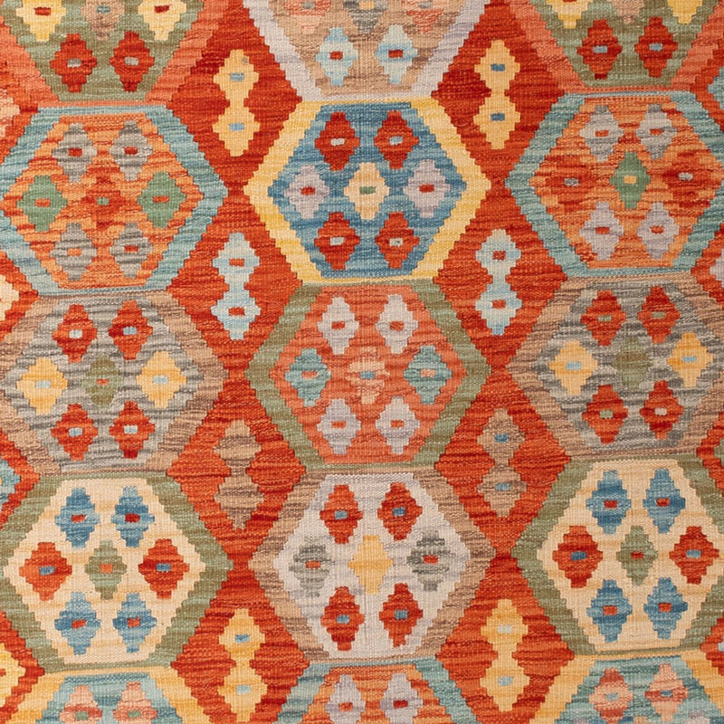 Kelim Carpet - Splash - 305 x 207 cm - flerfärgad