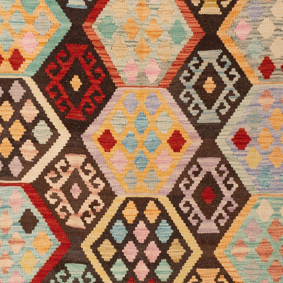 Kelim Carpet - Splash - 294 x 201 cm - flerfärgad