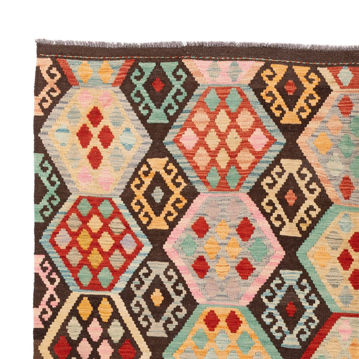 Kelim Carpet - Splash - 294 x 201 cm - flerfärgad