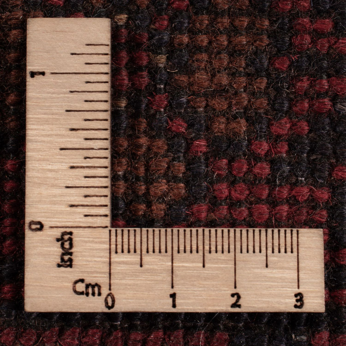 Afghansk matta - Kunduz - 201 x 128 cm - mörkröd