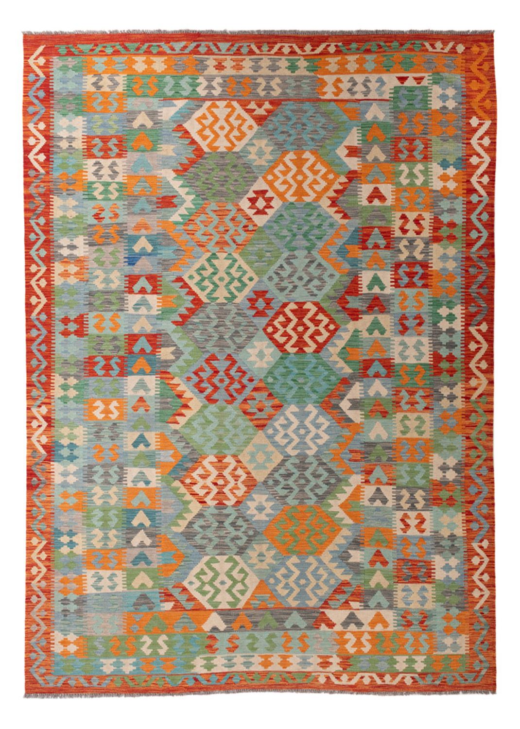 Kelim Carpet - Splash - 287 x 211 cm - flerfärgad