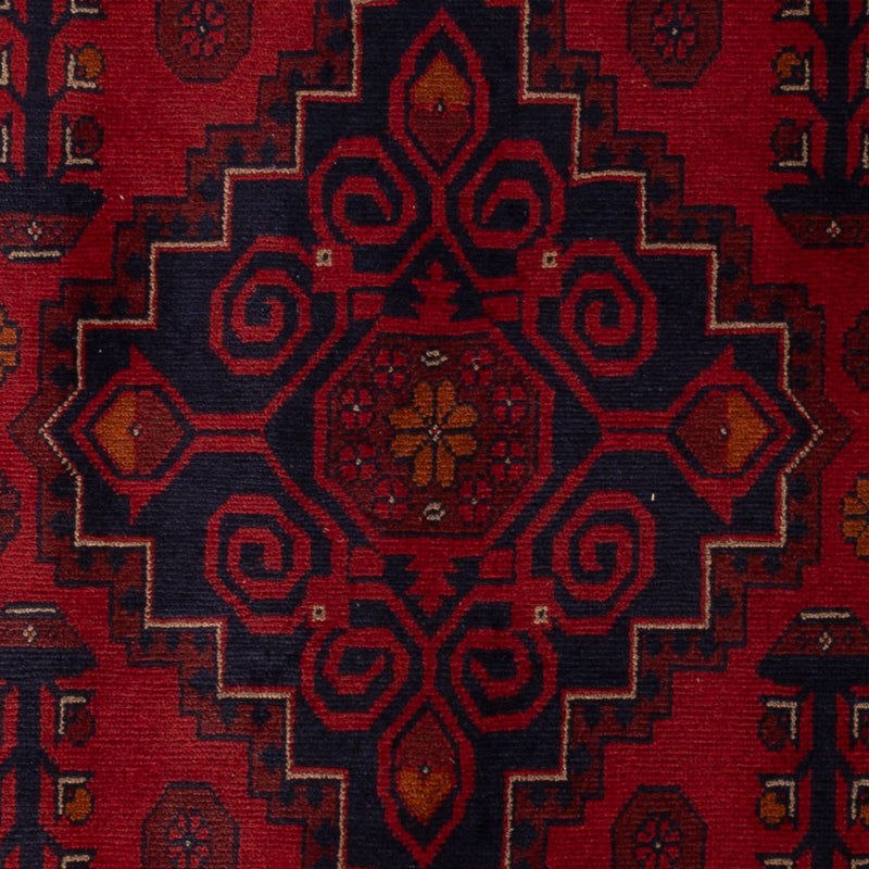 Afghansk matta - Kunduz - 197 x 127 cm - mörkröd