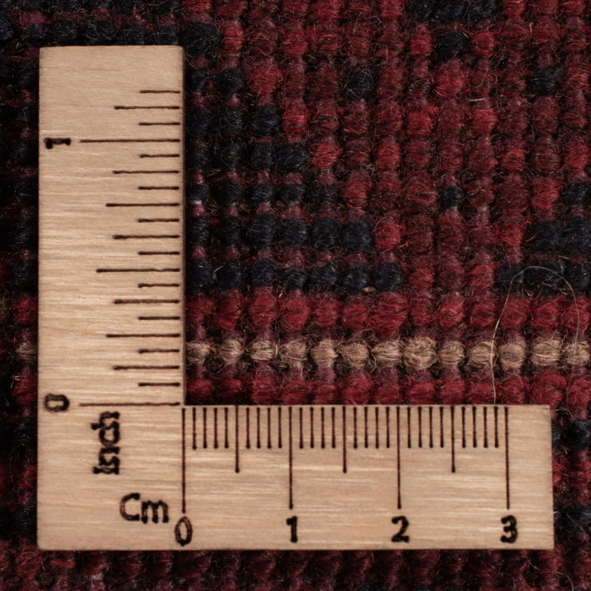 Afghansk matta - Kunduz - 197 x 127 cm - mörkröd