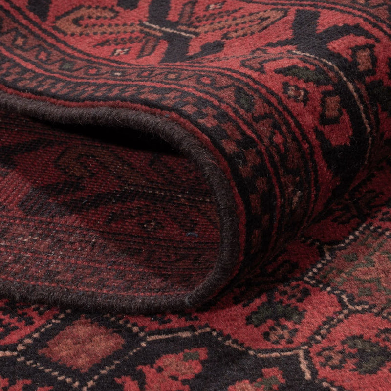 Afghansk matta - Kunduz - 198 x 125 cm - mörkröd