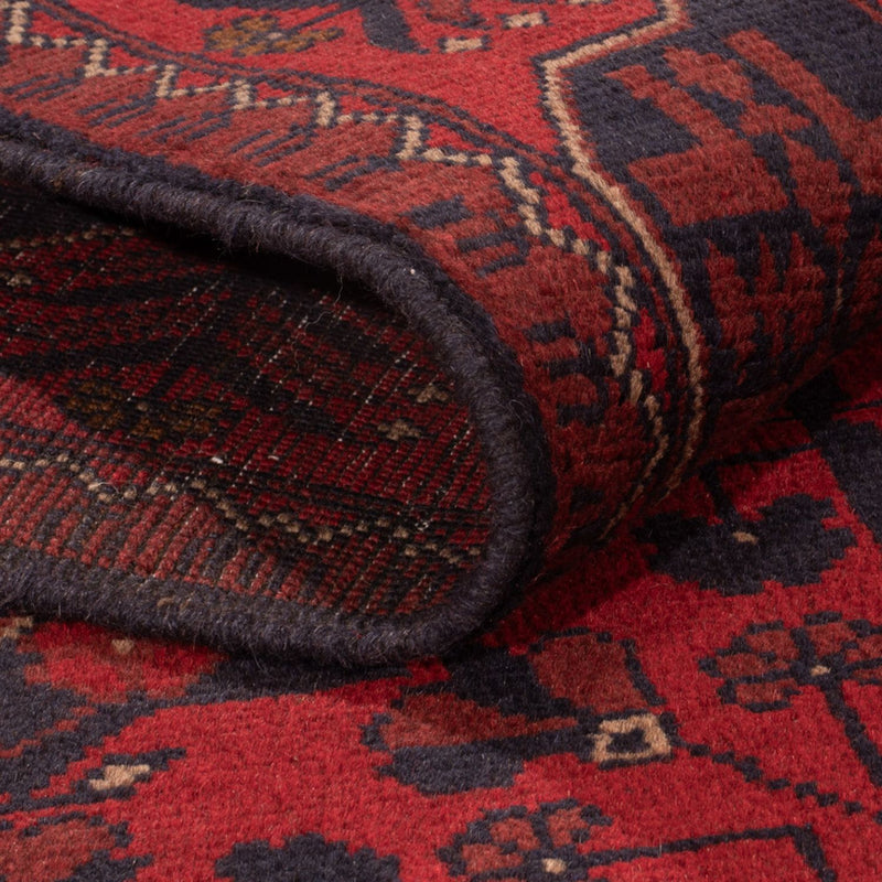 Afghansk matta - Kunduz - 196 x 121 cm - mörkröd