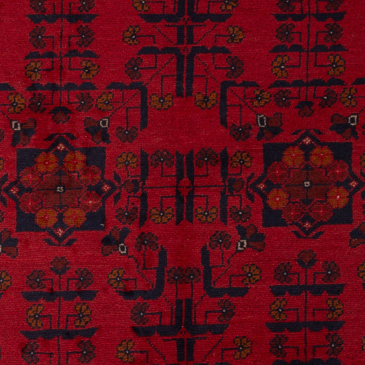 Afghansk matta - Kunduz - 189 x 129 cm - mörkröd