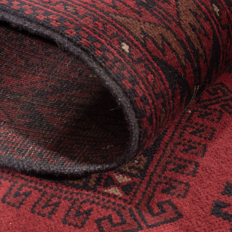 Afghansk matta - Kunduz - 196 x 129 cm - mörkröd