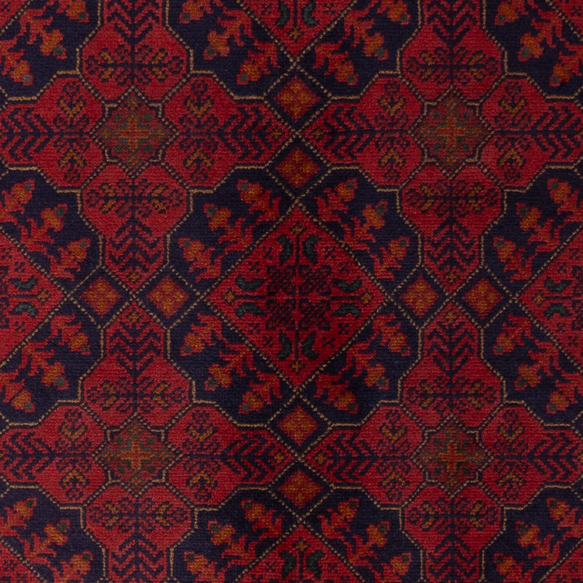 Afghansk matta - Kunduz - 193 x 124 cm - mörkröd
