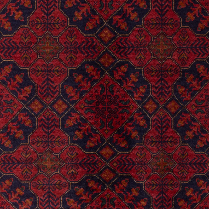 Afghansk matta - Kunduz - 193 x 124 cm - mörkröd