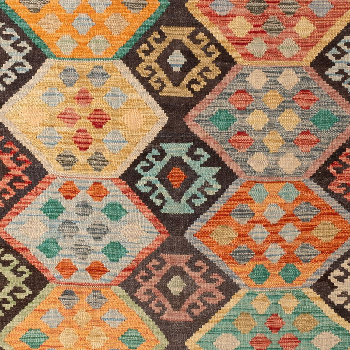 Kelim Carpet - Splash - 297 x 204 cm - flerfärgad