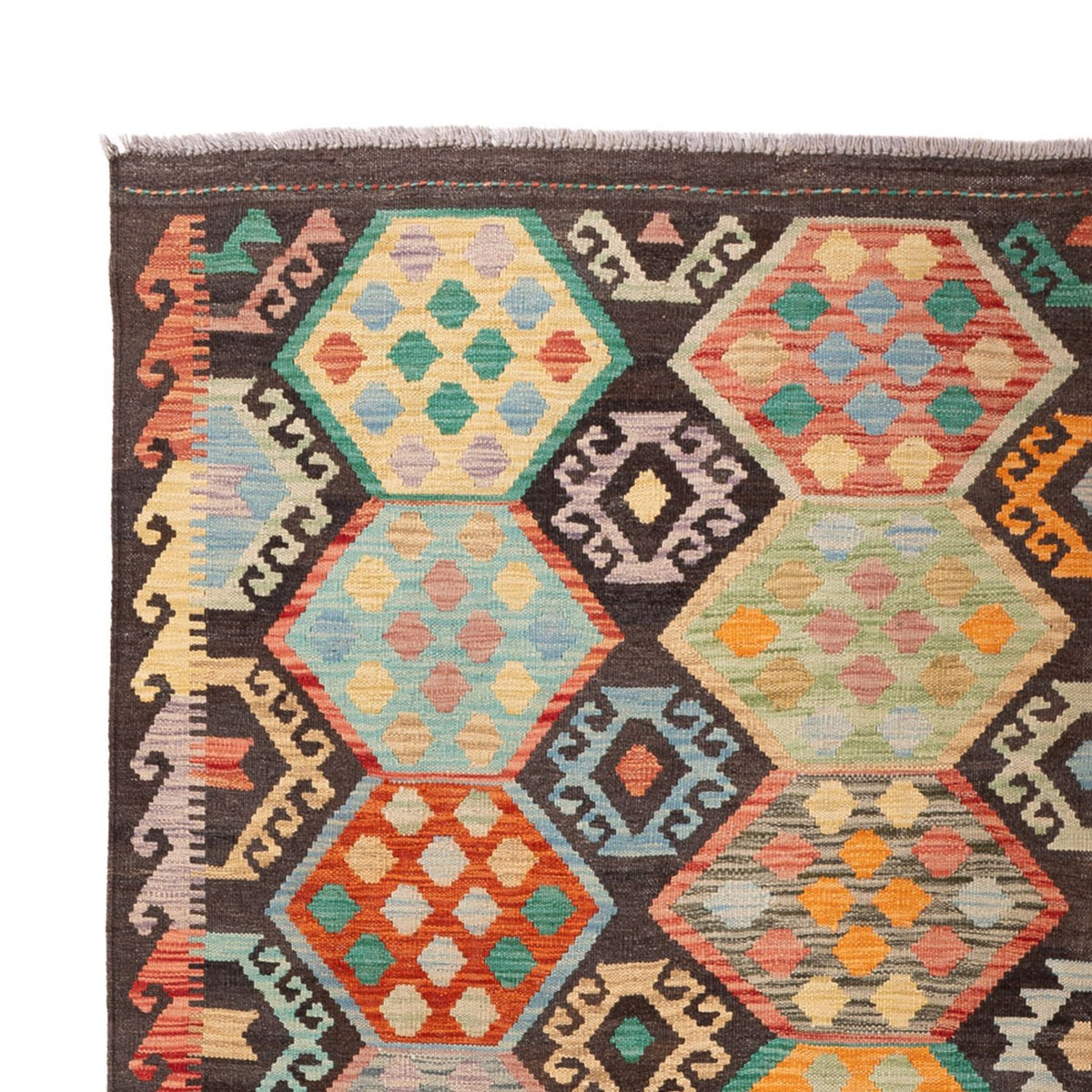 Kelim Carpet - Splash - 297 x 204 cm - flerfärgad