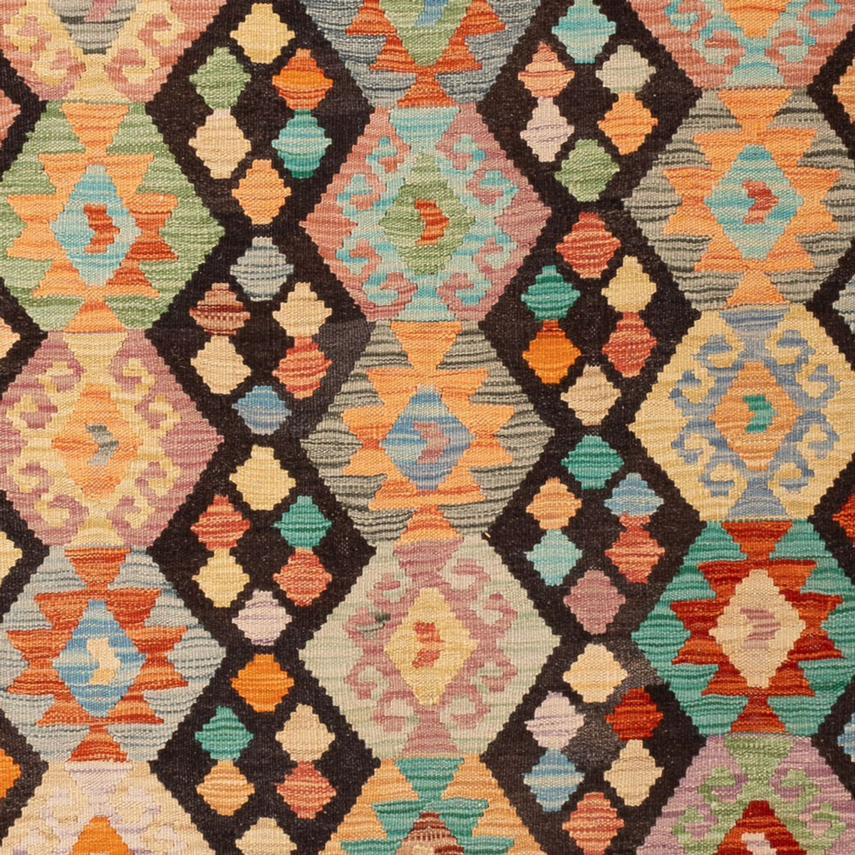 Kelim Carpet - Splash - 300 x 197 cm - flerfärgad